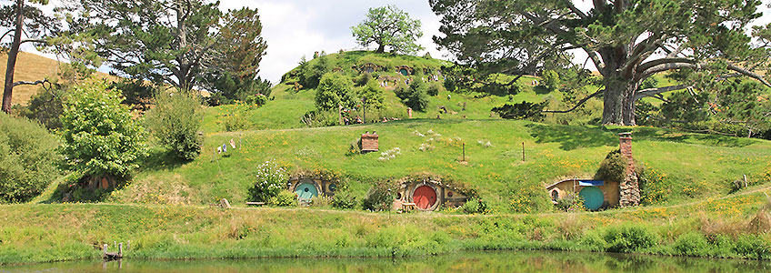 Hobbiton, Original Filmschauplätze aus Herr der Ringe Filme