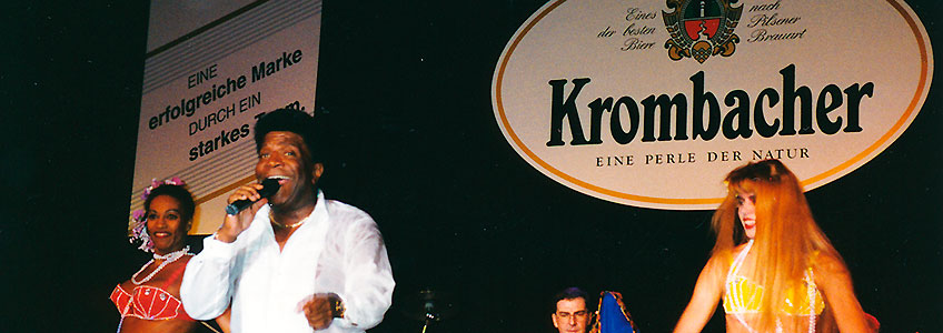 Roberto Blanco at the company celebrations of Krombacher