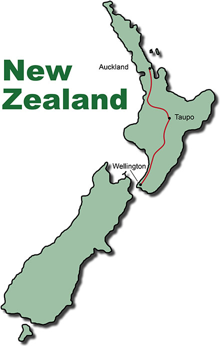 The Route for the Adventure Tour New Zealand Northern