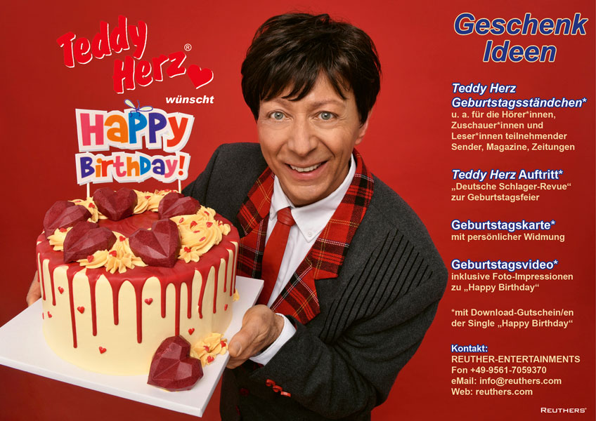 Teddy Herz wünscht Happy Birthday
