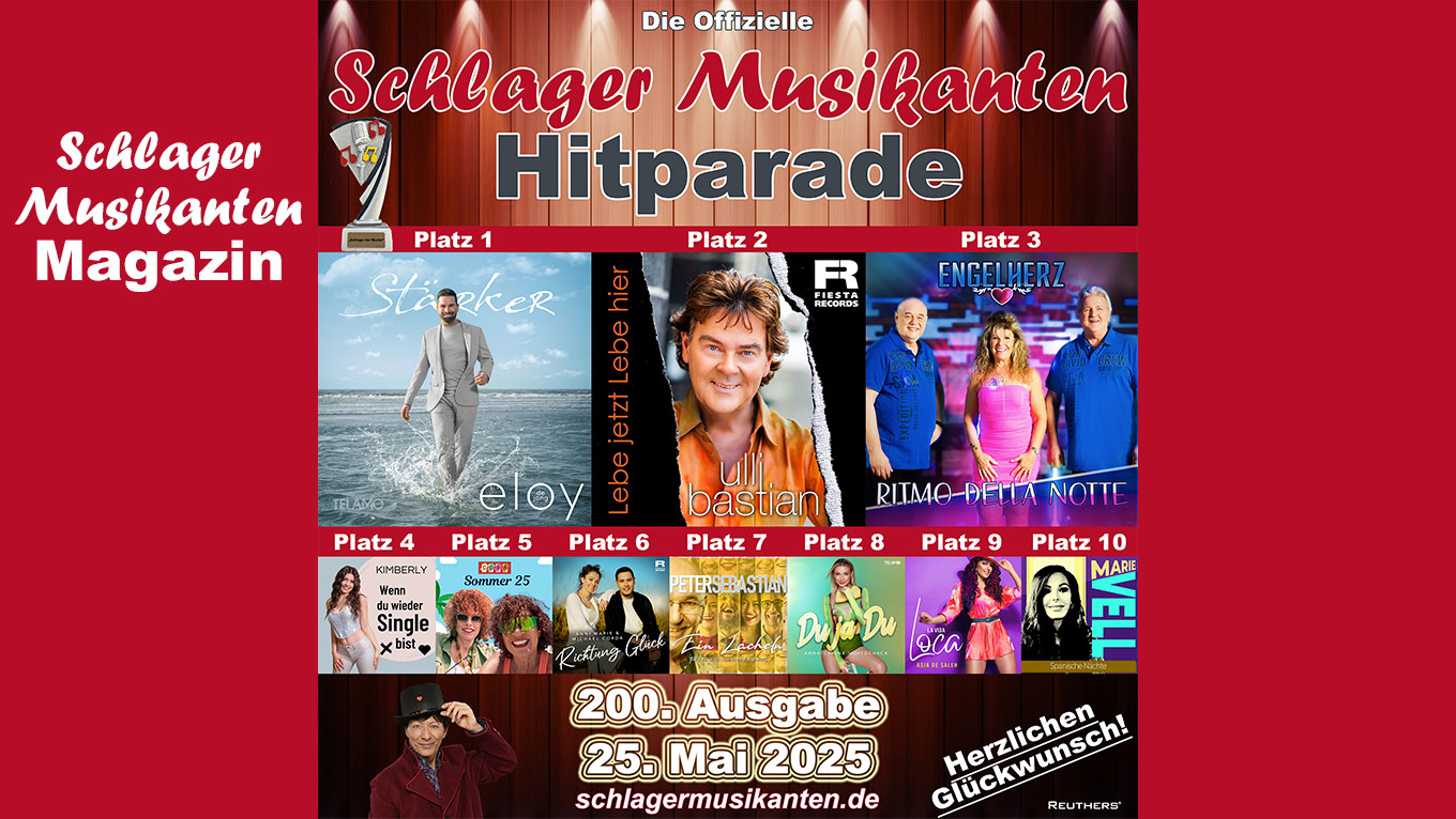 200. "Schlager Musikanten Hitparade": Das sind die Top 10 mit dem "Schlager der Woche"