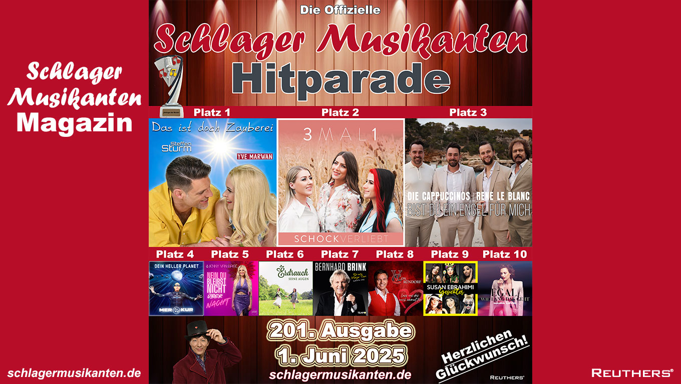 201. "Schlager Musikanten Hitparade": Das sind die Top 10 mit dem "Schlager der Woche"