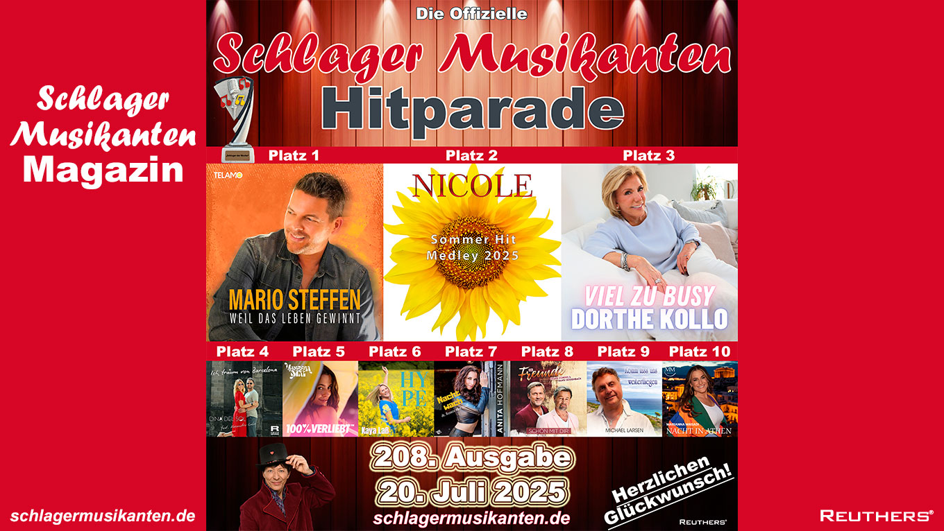 208. "Schlager Musikanten Hitparade": Das sind die Top 10 mit dem "Schlager der Woche"