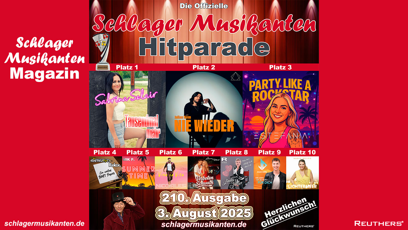 210. "Schlager Musikanten Hitparade": Das sind die Top 10 mit dem "Schlager der Woche"