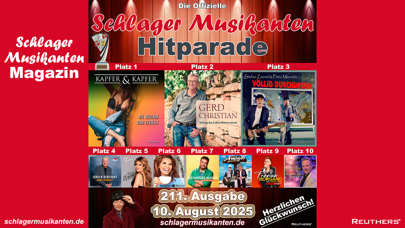211. "Schlager Musikanten Hitparade": Das sind die Top 10 mit dem "Schlager der Woche"