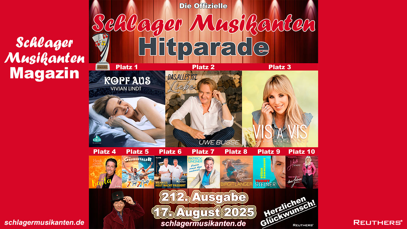 212. "Schlager Musikanten Hitparade": Das sind die Top 10 mit dem "Schlager der Woche"