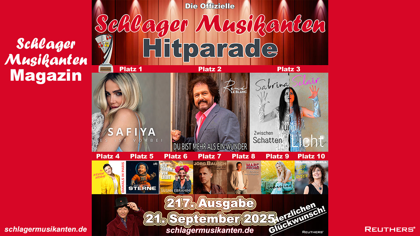 217. "Schlager Musikanten Hitparade": Das sind die Top 10 mit dem "Schlager der Woche"