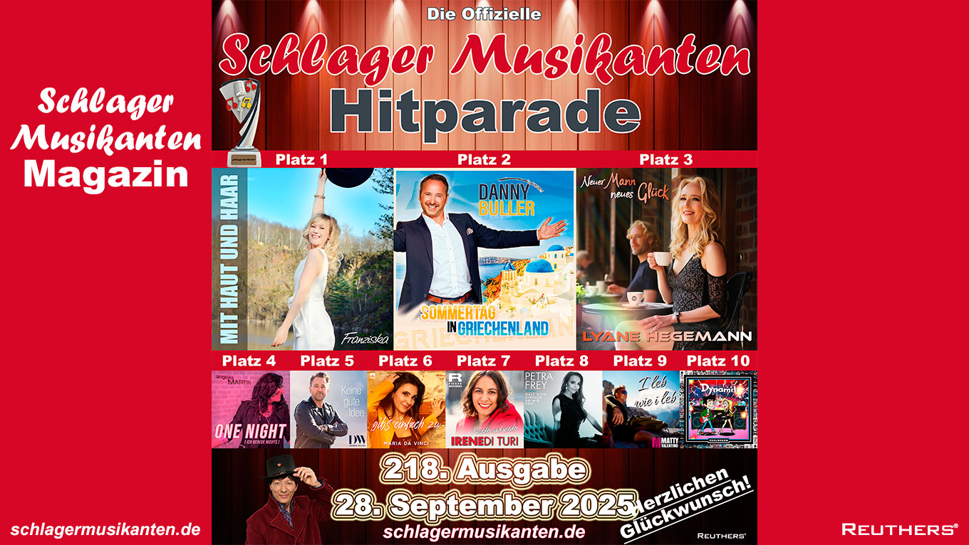 218. "Schlager Musikanten Hitparade": Das sind die Top 10 mit dem "Schlager der Woche"