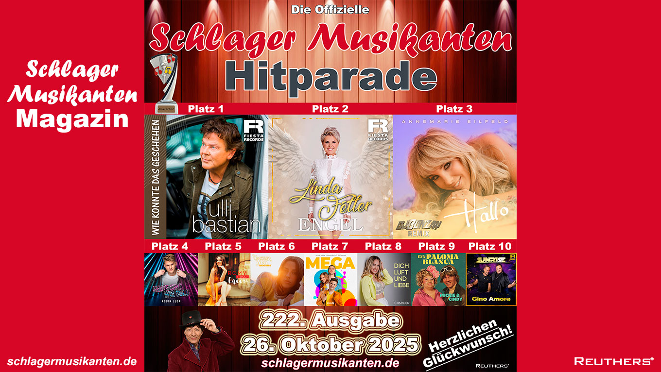 222. "Schlager Musikanten Hitparade": Das sind die Top 10 mit dem "Schlager der Woche"
