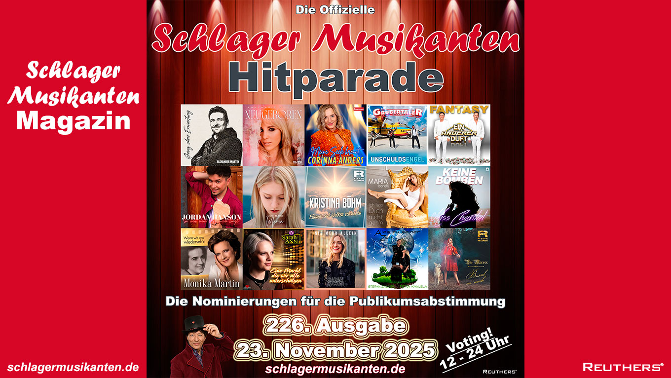 226. "Schlager Musikanten Hitparade": Das sind die Nominierungen für die Publikumsabstimmung