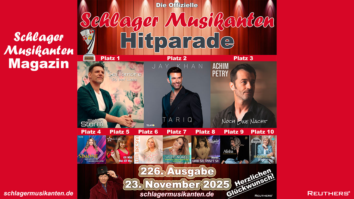 226. "Schlager Musikanten Hitparade": Das sind die Top 10 mit dem "Schlager der Woche"