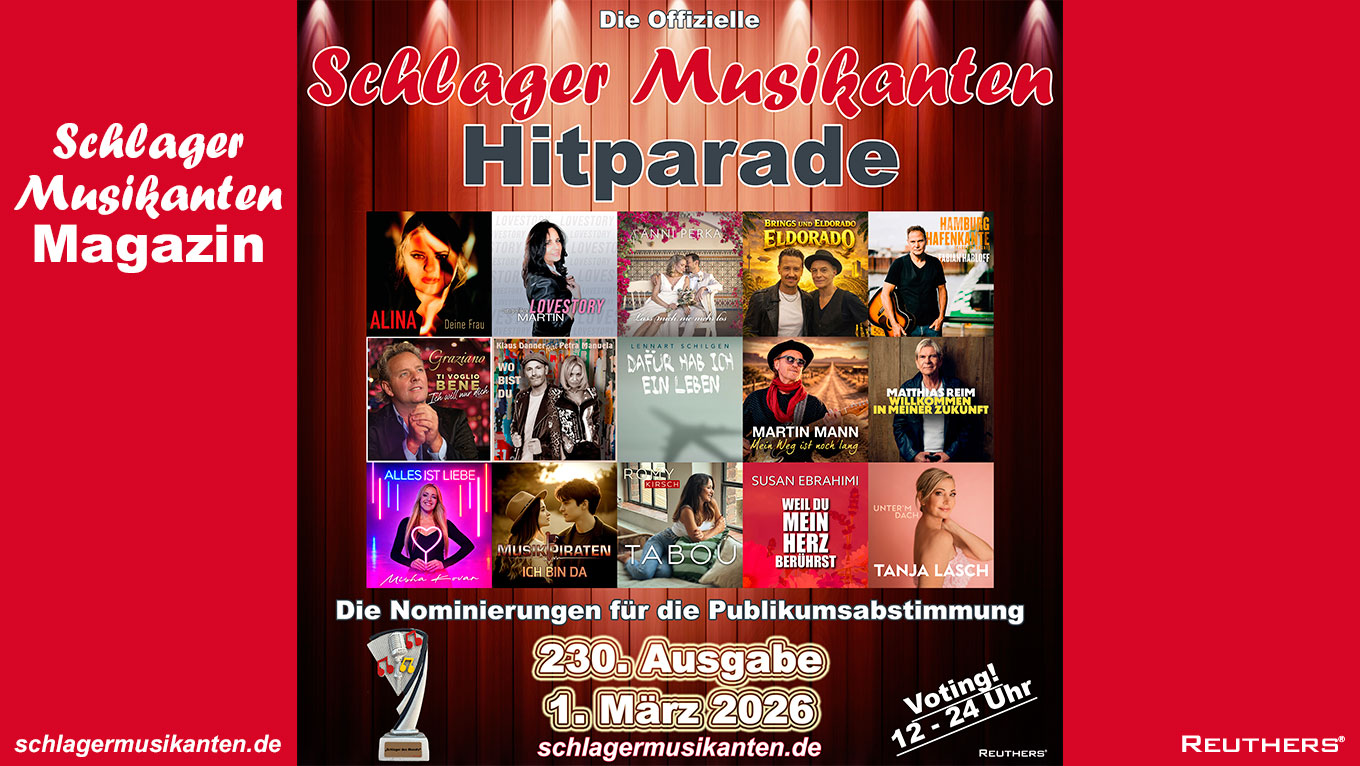 230. "Schlager Musikanten Hitparade": Das sind die Nominierungen für die Publikumsabstimmung