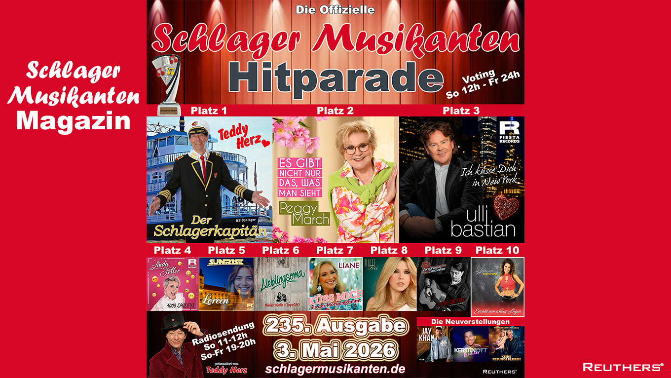 235. Schlager Musikanten Hitparade: Das sind die Top 10 mit dem Schlager der Woche "Der Schlagerkapitän" von Teddy Herz