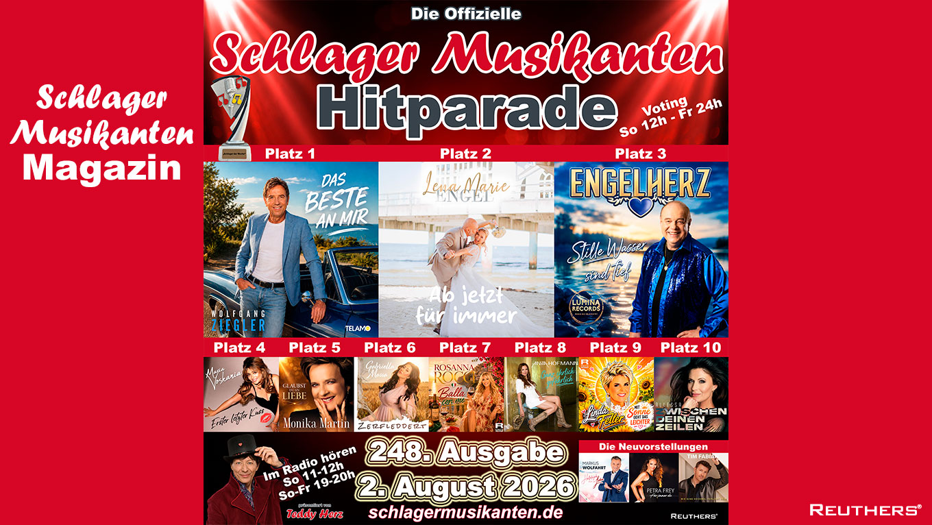 248. Schlager Musikanten Hitparade: Wolfgang Ziegler holt mit "Das Beste an mir" den Titel "Schlager der Woche"