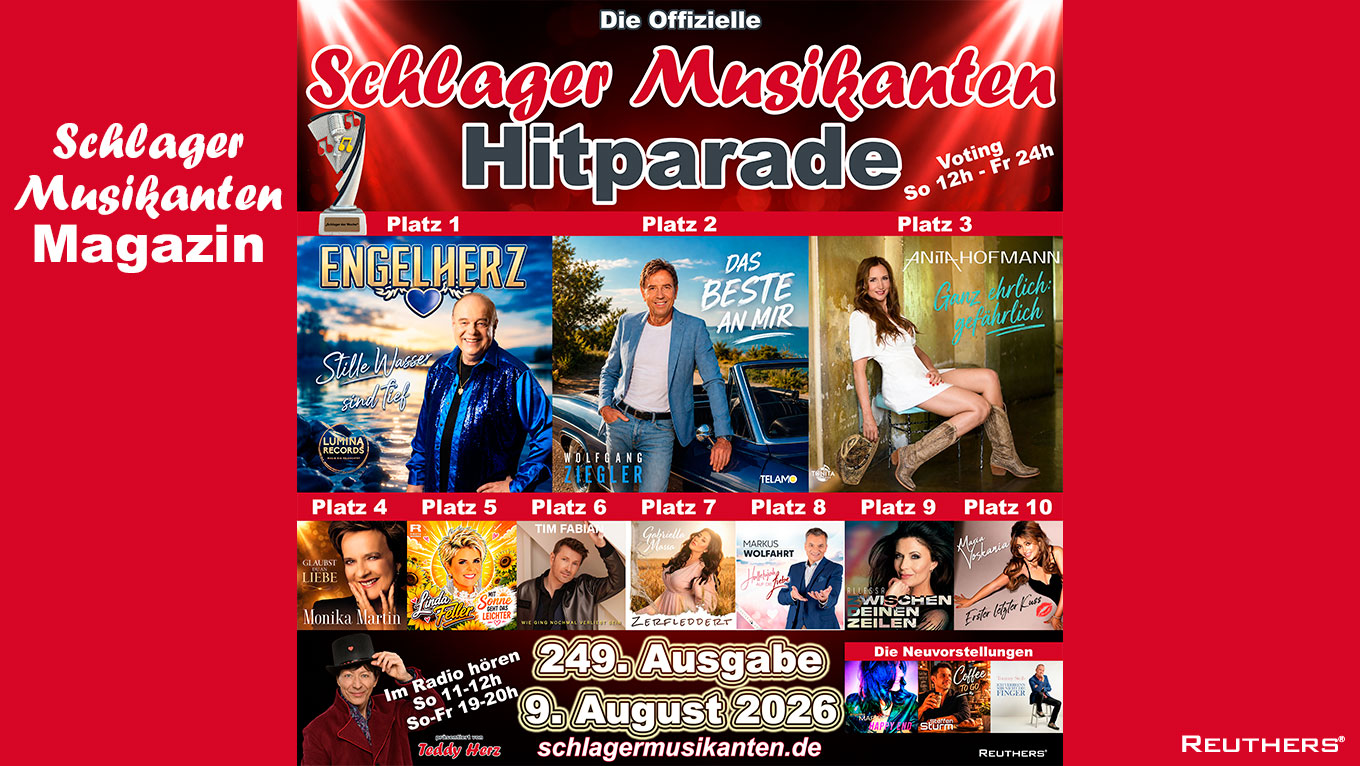 249. Schlager Musikanten Hitparade: Engelherz holt mit "Stille Wasser sind tief" den Titel "Schlager der Woche"