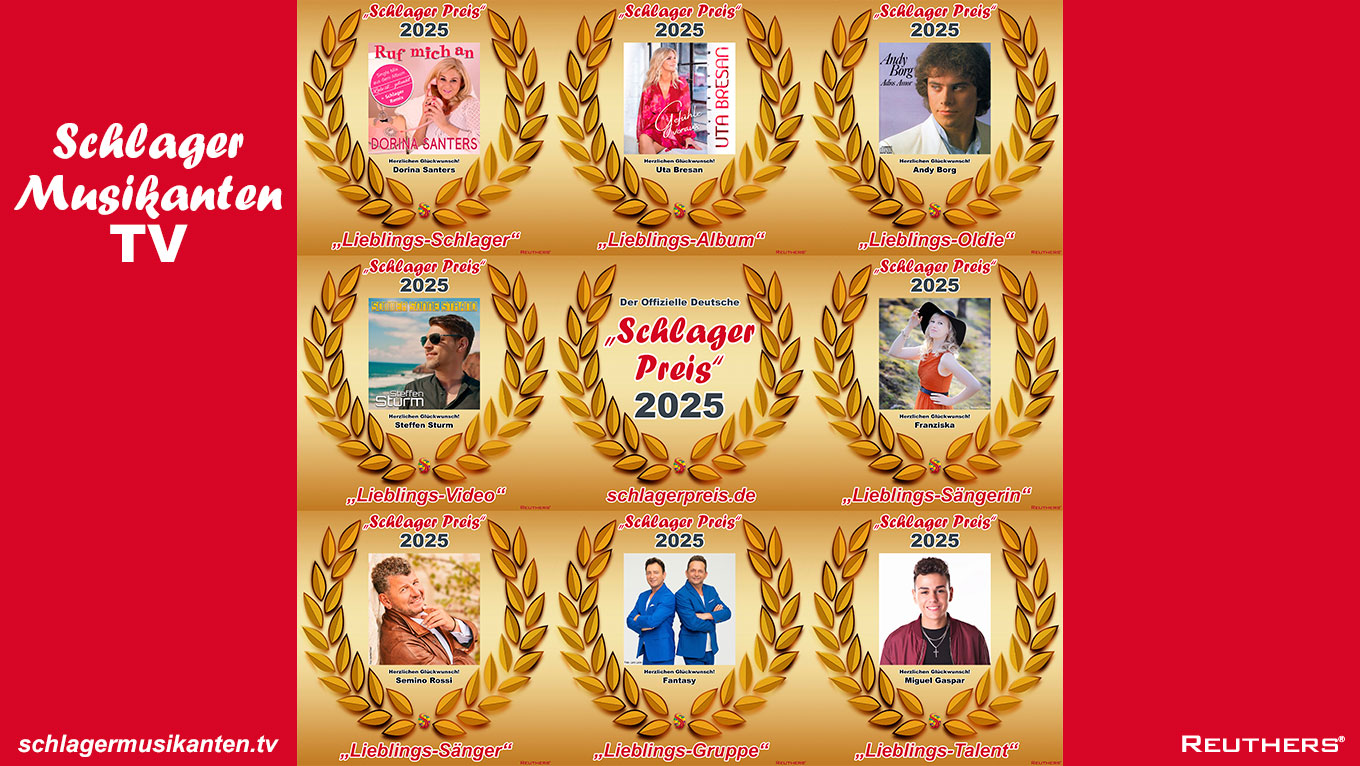 Der Offizielle Deutsche "Schlager Preis" 2025: Teddy Herz präsentiert die Gewinner am 19. April 2026 im Schlager Musikanten TV