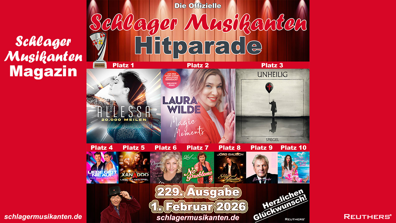 Der "Schlager des Monats" Januar 2026 ist "20.000 Meilen" - Herzlichen Glückwunsch an Allessa