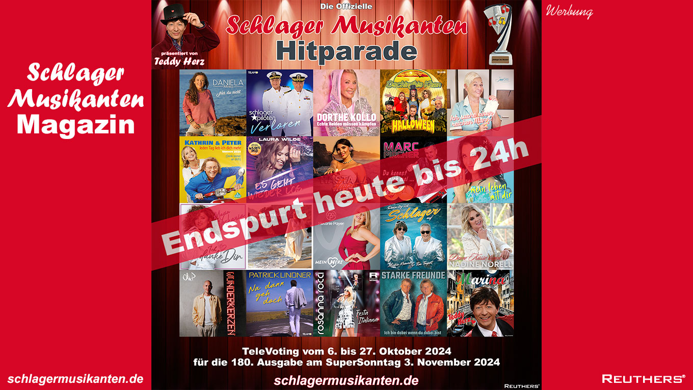 Endspurt für die Abstimmung zur 180. Ausgabe der Offiziellen "Schlager Musikanten Hitparade"