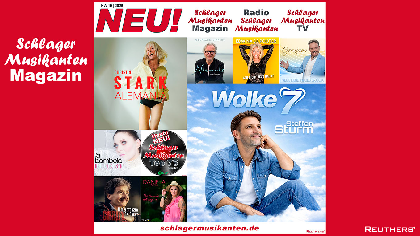 Heute Neu: Die "Top 75 Playlist" auf Spotify und die "Schlager Zugaben" auf Radio Schlager Musikanten KW19/2026