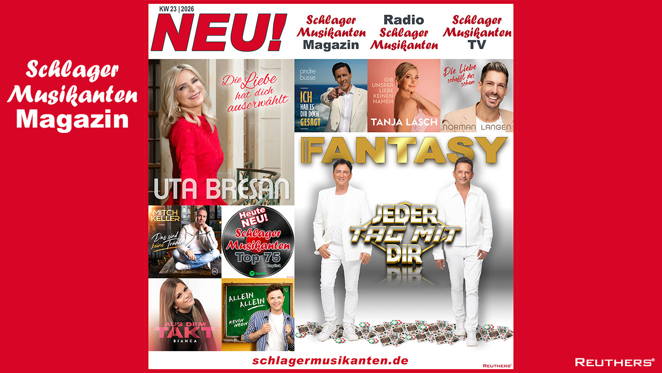 Heute Neu: Die "Top 75 Playlist" auf Spotify und die "Schlager Zugaben" auf Radio Schlager Musikanten KW23/2026