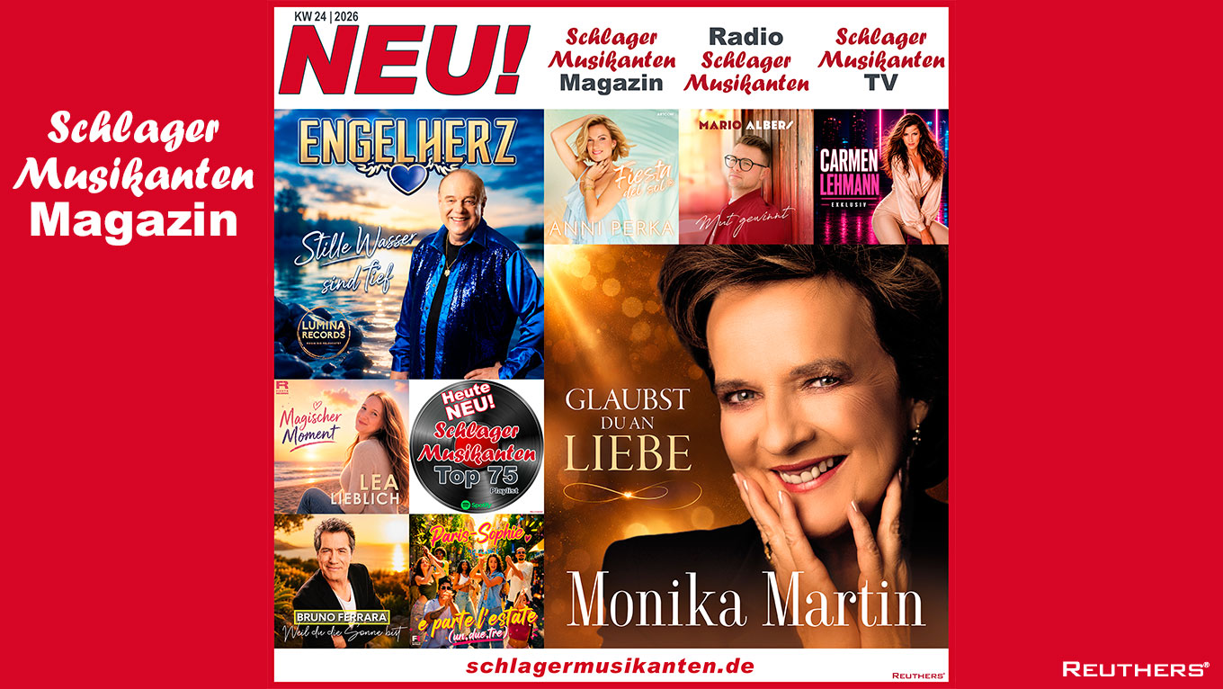 Heute Neu: Die "Top 75 Playlist" auf Spotify und die "Schlager Zugaben" auf Radio Schlager Musikanten KW24/2026