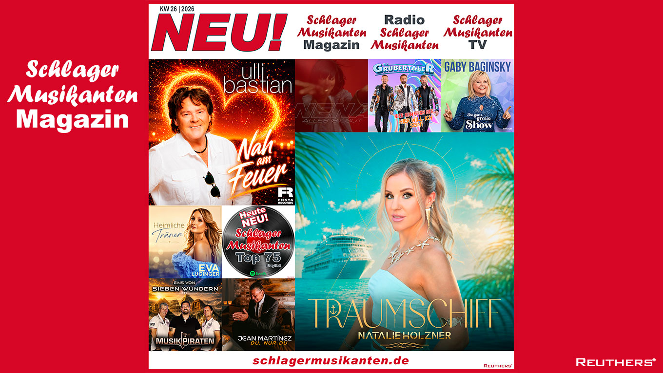 Heute Neu: Die "Top 75 Playlist" auf Spotify und die "Schlager Zugaben" auf Radio Schlager Musikanten KW26/2026