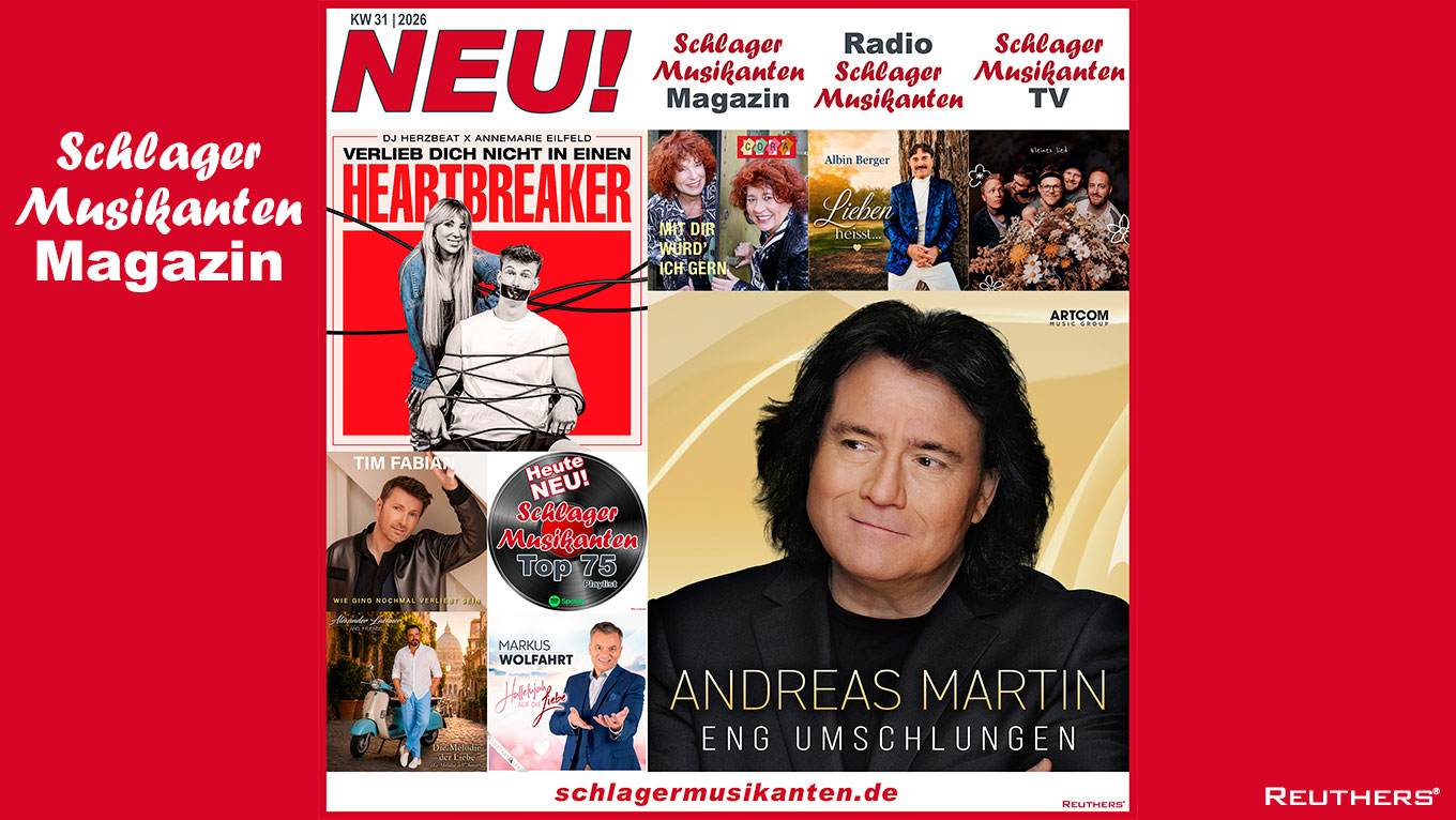 Heute Neu: Die "Top 75 Playlist" auf Spotify und die "Schlager Zugaben" im Radio Schlager Musikanten KW31/2026