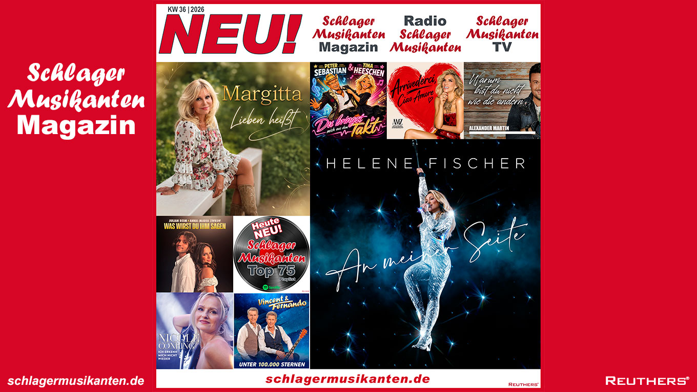 Heute Neu: Die "Top 75 Playlist" auf Spotify und die "Schlager Zugaben" im Radio Schlager Musikanten KW36/2026