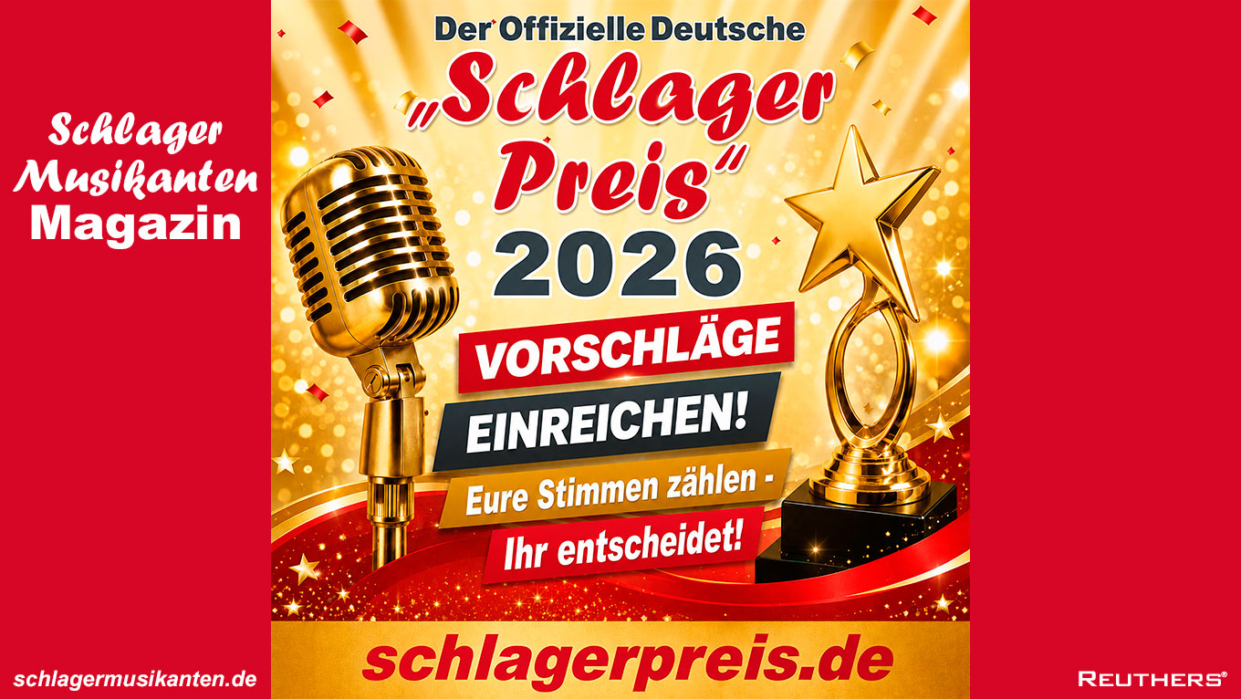 Offizieller Deutscher "Schlager Preis" 2026: Schlagerfans entscheiden in acht Kategorien