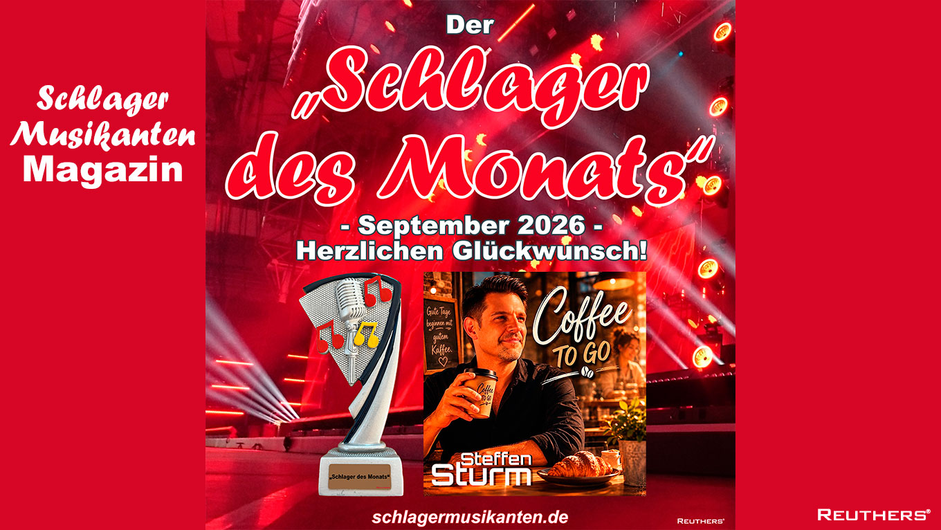 Steffen Sturm holt mit "Coffee To Go" den Titel "Schlager des Monats" September 2026