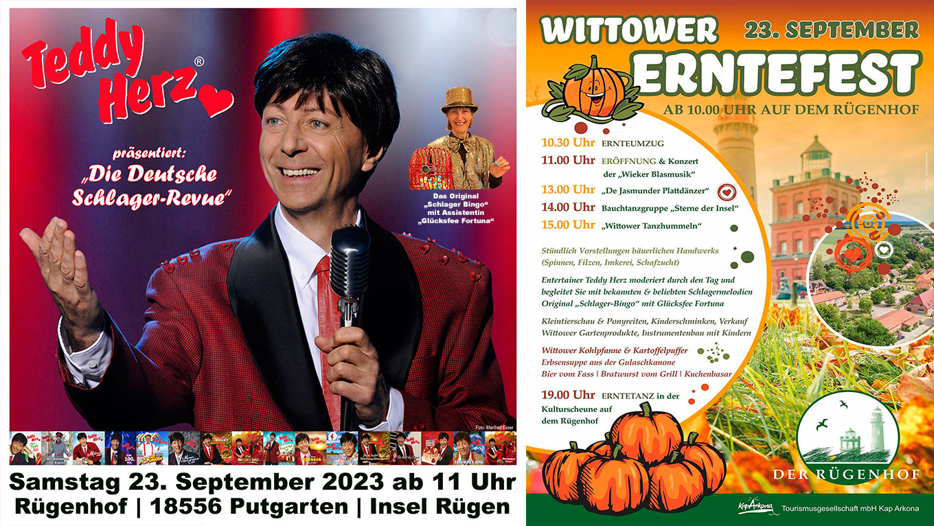 Teddy Herz führt am 23. September 2023 beim "Wittower Erntefest" auf der Insel Rügen durchs Programm