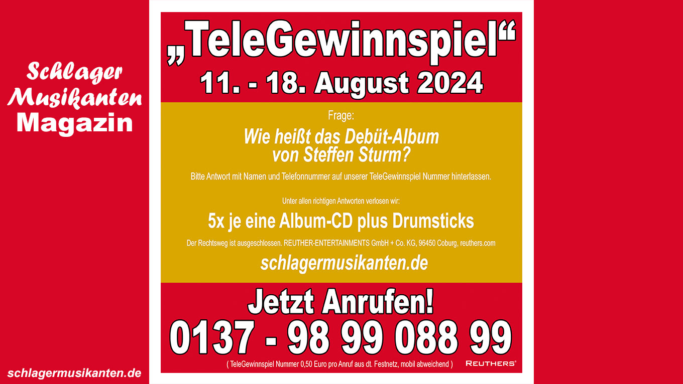 TeleGewinnspiel mit Verlosung 5x Album-CD's plus Drumsticks von Steffen Sturm